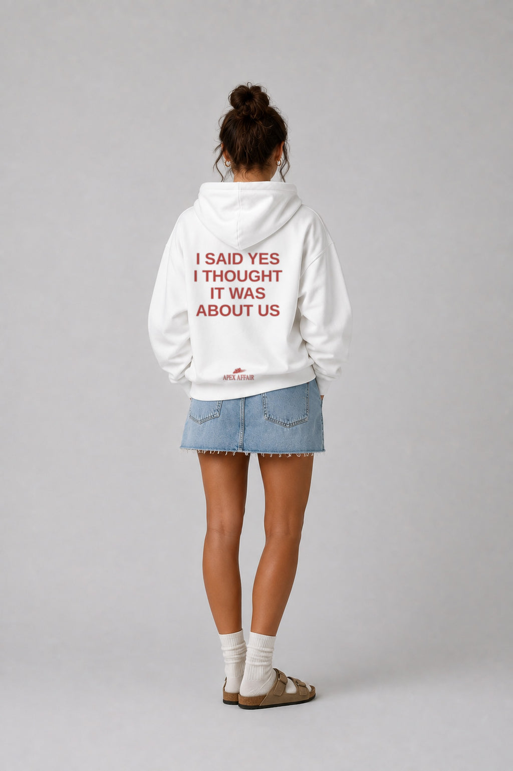 I Said Yes Oversized Hoodie, back print, white