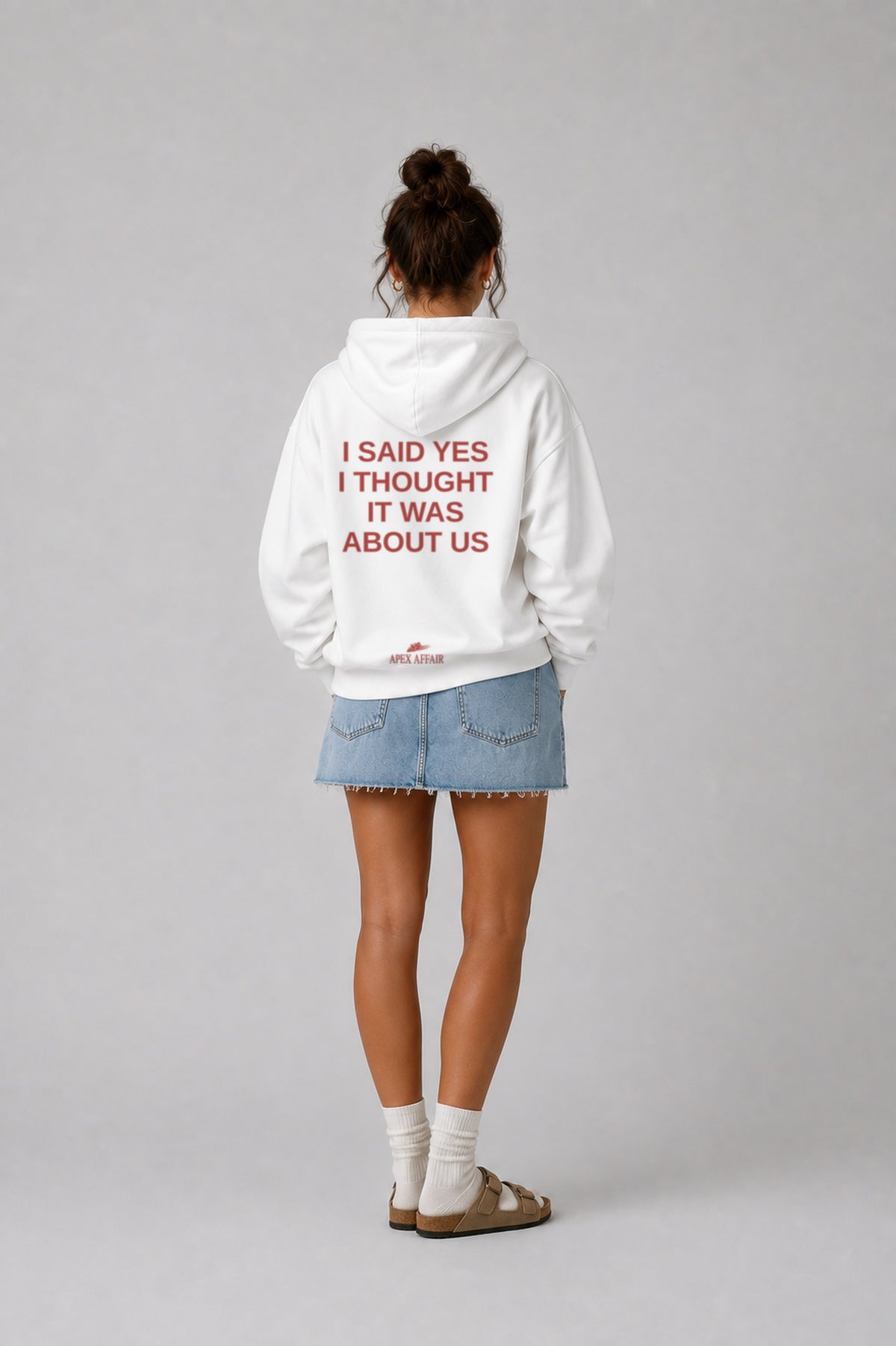 I Said Yes Oversized Hoodie, back print, white