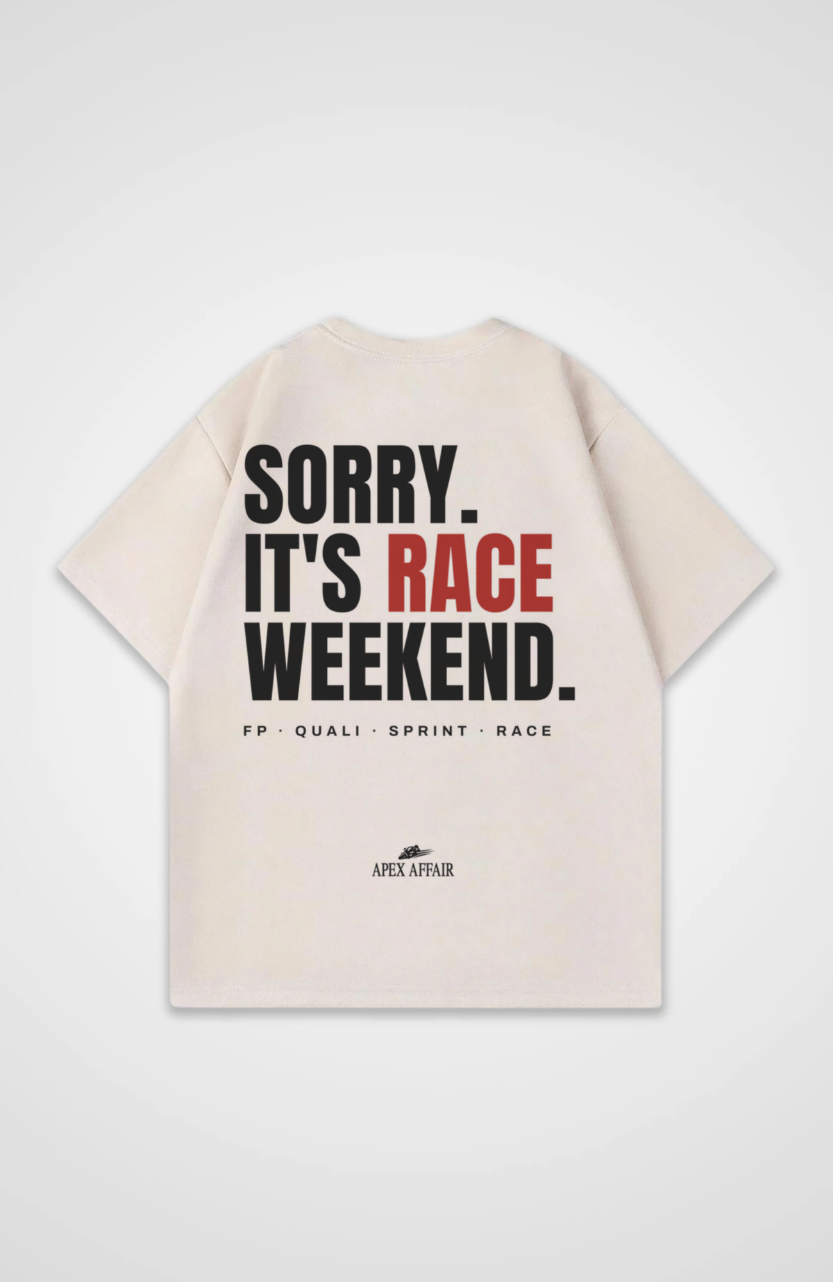 Sorry It's Race Weekend Oversized Shirt Natural Raw