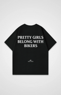Pretty girls belong with bikers Oversized Shirt