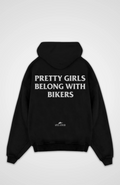 Pretty girls belong with bikers Oversized Hoodie